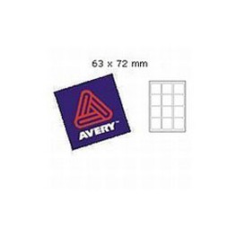 Avery Laseretiket L7164-100 / 63x72mm wit, doos à 100 vel