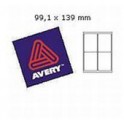 Avery Laseretiket L7169-250  / 99,1x139mm wit, doos à 250 vel