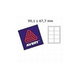 Avery Laseretiket L7565-25 / 99,1x67,7mm transparant, doos à 25 vel