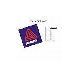 Avery Laseretiket L7665-250 / 72x21mm wit, doos à 250 vel