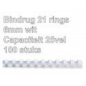 Leitz Plastic Bindruggen 21-rings 6 mm  Wit 100st.