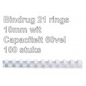Leitz Plastic Bindruggen 21-rings 10 mm  Wit 100st.