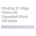 Leitz Plastic Bindruggen 21-rings 12 mm  Wit 100st.