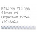 Leitz Plastic Bindruggen 21-rings 16 mm  Wit 100st.