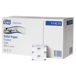 Tork 114273 Premium Toiletpapier Folded Soft (T3 Bulk System) 2-laags Wit, doos à 30 x 252 vel