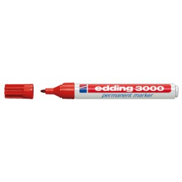 Edding 3000 Marker Permanent 1,5-3mm rood, doosje à 10 stuks