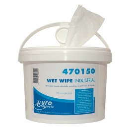 Euro Industrial Wet Wipes 27,5 x 28 cm, emmer à 150 stuks