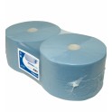 EURO Poetsrol / Poetspapier / Industrie Papier Blauw Nr. 100623 / 3-laags cellulose verlijmd, 380 meter x 24cm, baal à 2 rol