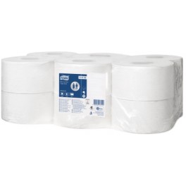 Tork 110163 Toiletpapier Mini Jumbo Roll (Tork T2 systeem) 1-laags, 240 meter, doos à 12 rollen