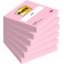 3M Memoblok Post-it 654 76x76mm neon-roze, 6 Bloks à 100 vel