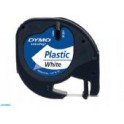 Dymo 91201 , Lettertape / LetraTag tape 12mm plastic wit