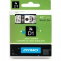 Dymo Tape 45010 / D1 12mmx7m transparant-zwart