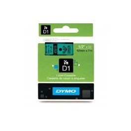 Dymo Tape 45019 / D1 12mmx7m groen-zwart