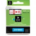 Dymo Tape 45805 / D1 19mmx7m wit-rood, doosje à 5 stuks
