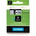 Dymo Tape 53713 / D1 24mmx7m wit-zwart