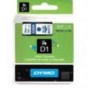Dymo Tape 45804 / D1 19mmx7m wit-blauw, doosje à 5 stuks