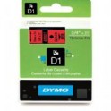 Dymo Tape 45807 / D1 19mmx7m rood-zwart, doosje à 5 stuks
