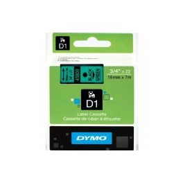 Dymo Tape 45809 / D1 19mmx7m groen-zwart, doosje à 5 stuks