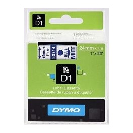 Dymo Tape 53714 / D1 24mmx7m wit-blauw