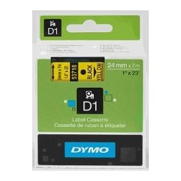 Dymo Tape 53718 / D1 24mmx7m geel-zwart