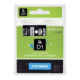 Dymo Tape 53721 / D1 24mmx7m wit-zwart