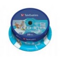 Verbatim CD-R, 80min./700MB, Speed 52x, Printable, Spindel à 25 stuks