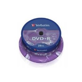 Verbatim DVD+R, 4,7GB/120minutes, Speed 16x, Scratch Resistant Surface, Spindel à 25 stuks