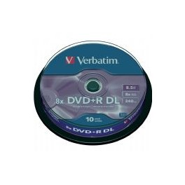 Verbatim DVD+R Double Layer, 8,5GB/240minutes, Speed 8x, Scratch Resistant Surface, Spindel à 10 stuks