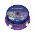 Verbatim DVD+R, 4,7GB/120minutes, Speed 16x, Wide Inkjet Printable, Spindel à 25 stuks