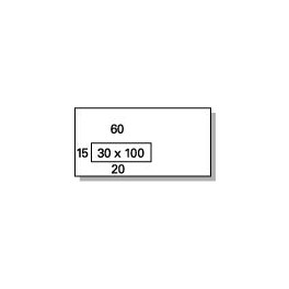 Dienst Envelop 110x220mm (EA5/6) 80g/m² wit , Venster Links 30x100mm , met plakstrip , 500st.